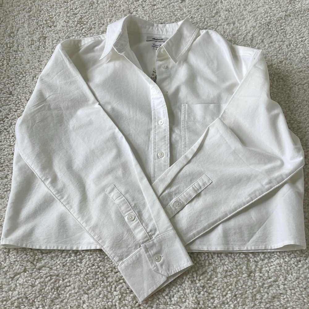Madewell oversized cropped white oxford